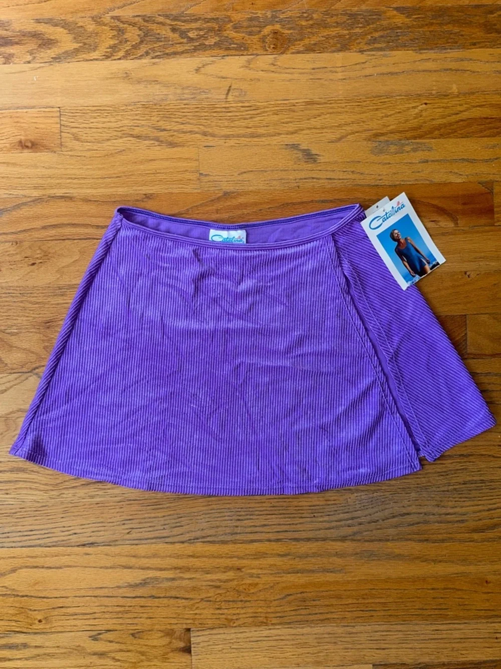 Vintage Catalina Lilac Ribbed Swim Coverup Skirt